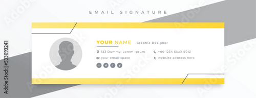 minimal style mail signature card template in horizontal layout design