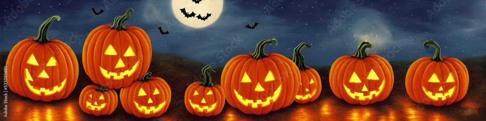 Samhain Halloween Panorama Landscape Samhain Halloween Panorama Landscape