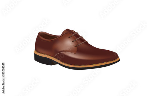 Brown elegant shoe. vector illustration