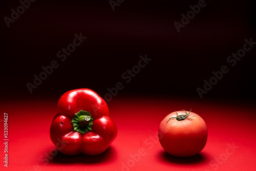 red bell pepper and tomato