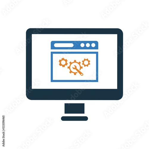 Optimization, website, configuration, gear, setting, settings icon. Simple vector design.