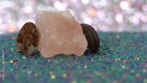 gemstones filmed in the studio with lighting