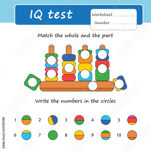 Game for the development of logic for children. Match the whole and the part.