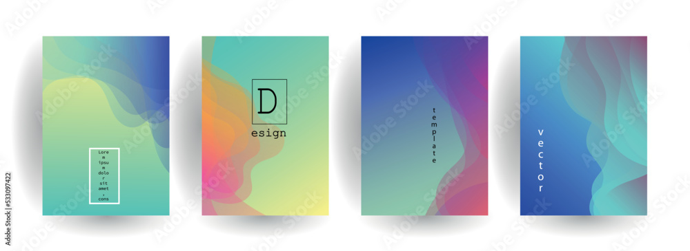 Minimal Vector covers design. Cool halftone gradients. Future Poster template.