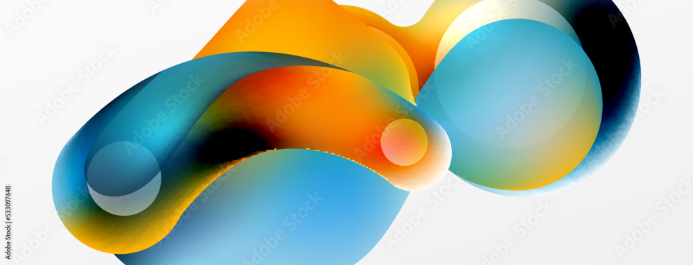 Fluid abstract background. Liquid color gradients composition. Round shapes and circle flowing design for wallpaper, banner, background or landing Fluid abstract background. Liquid color gradients composition. Round shapes and circle flowing design for wallpaper, banner, background or landing