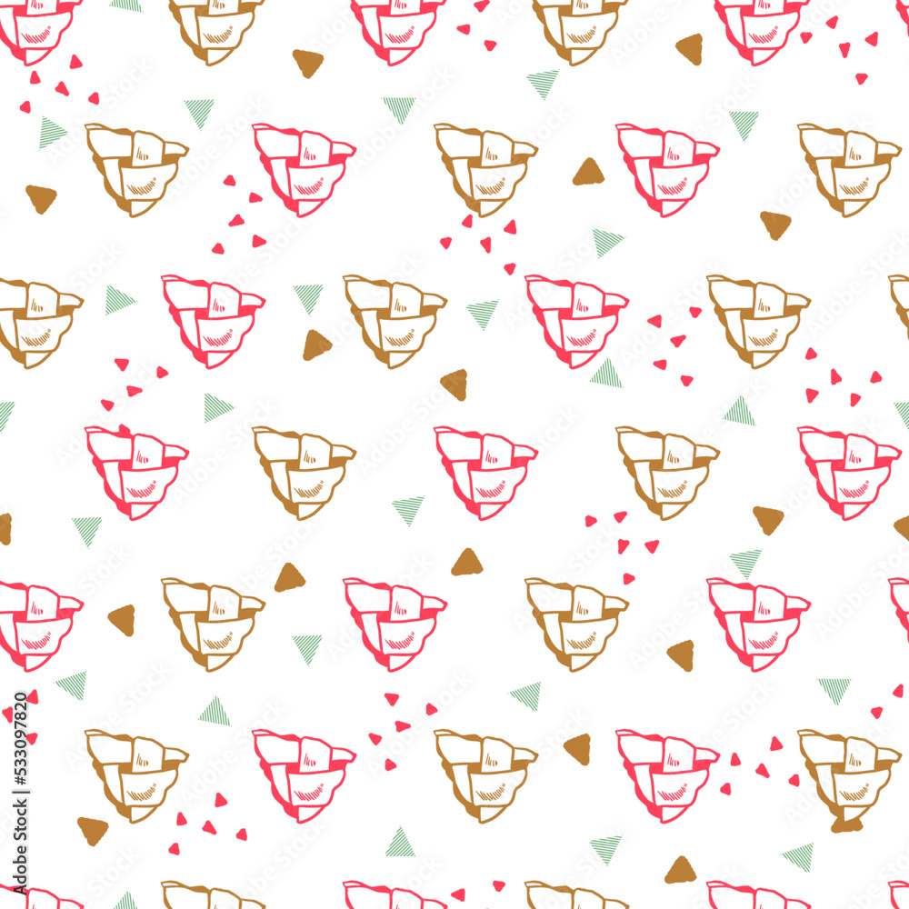 Abstract Delicious Sweet Pie Vector Graphic Art Seamless Pattern