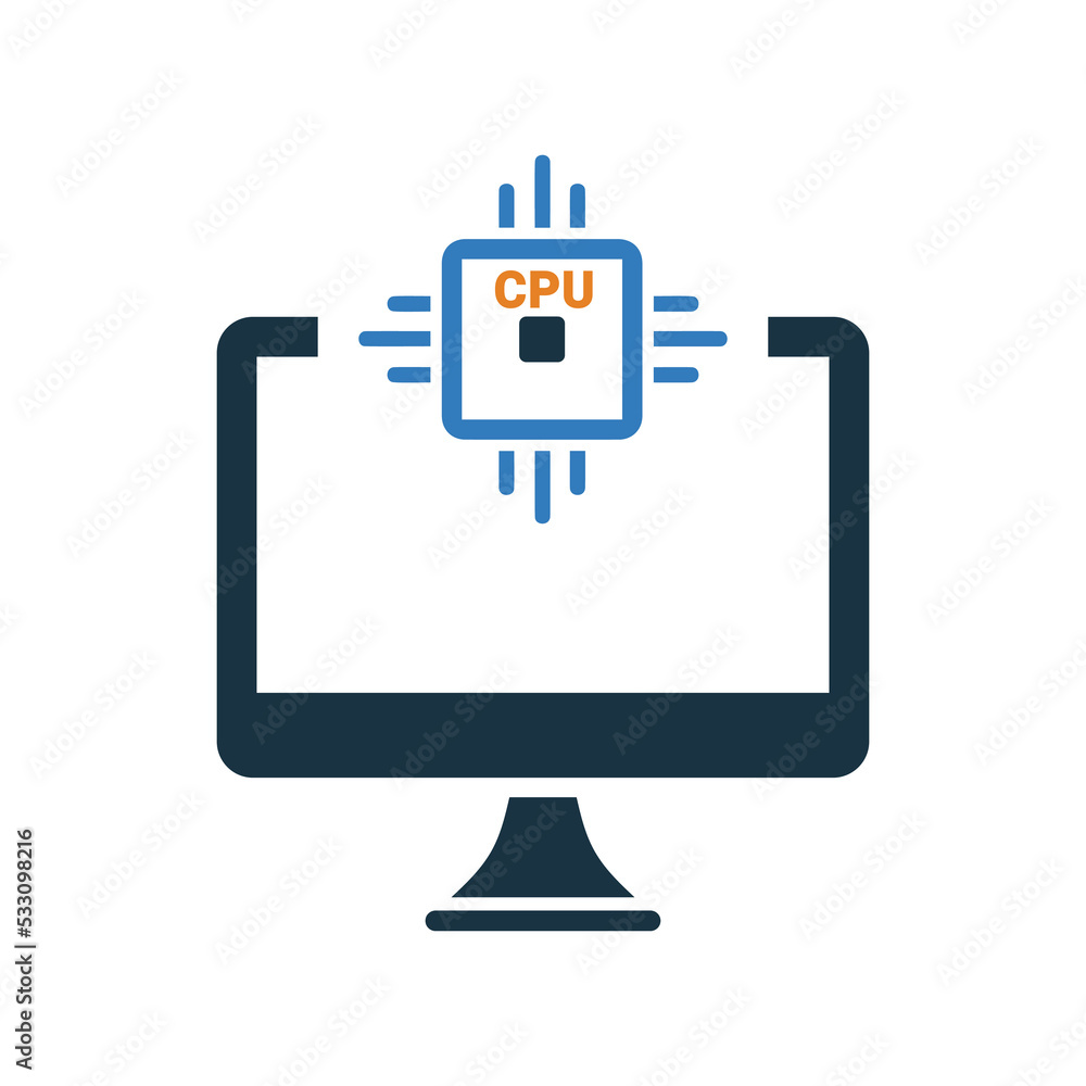 Processor, CPU, desktop icon. Editable vector graphics. Processor, CPU, desktop icon. Editable vector graphics.