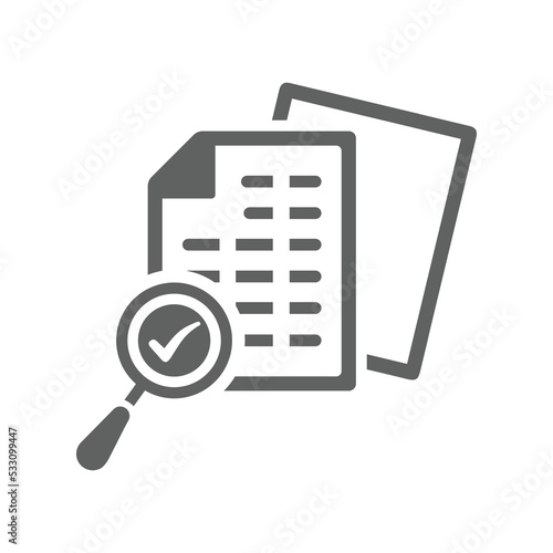 Proofreading, sheet icon. Gray vector sketch.