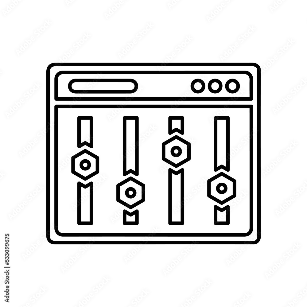 Refine, webpage outline icon. Line vector design. Refine, webpage outline icon. Line vector design.