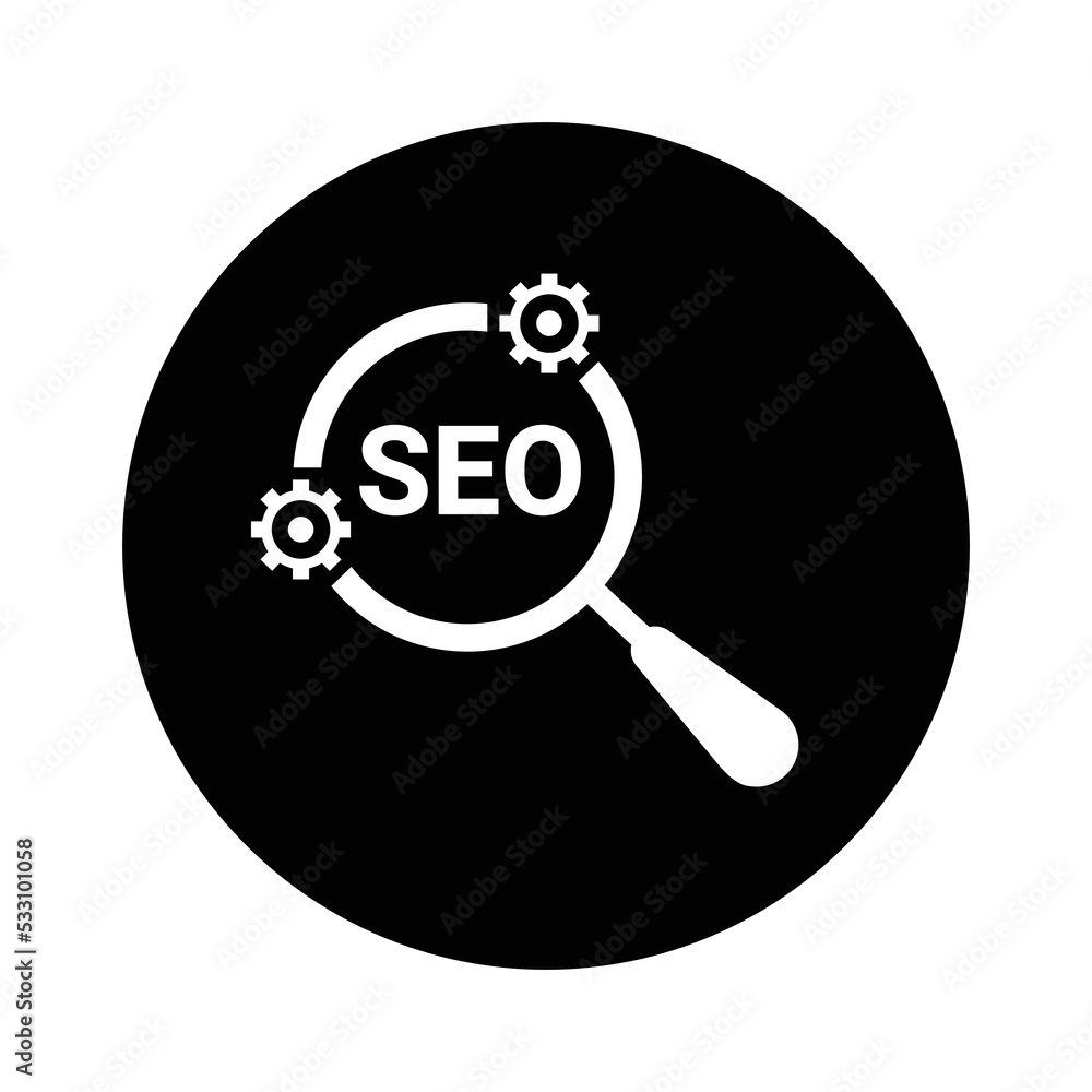 Seo, setting, search icon. Black vector sketch. Seo, setting, search icon. Black vector sketch.