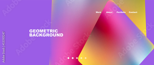 Landing page background template. Abstract geometric shapes composition. Vector illustration for wallpaper, banner, background