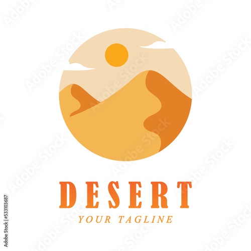 creative desert logo with slogan template