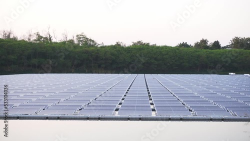 Solar panels on the water