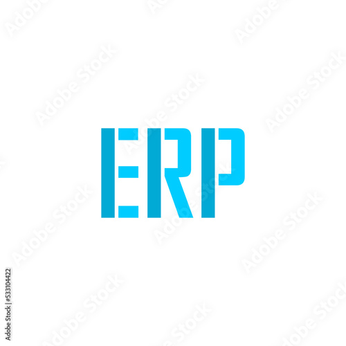 ERP letter, enterprise resource planning icon isolated on white background