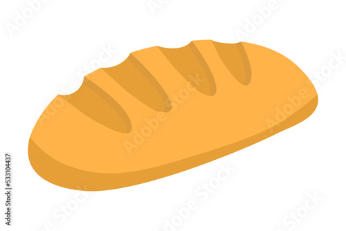Bread loaf or bread roll flat vector color icon for food apps and websites