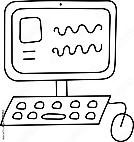 Hand drawn illustration computer