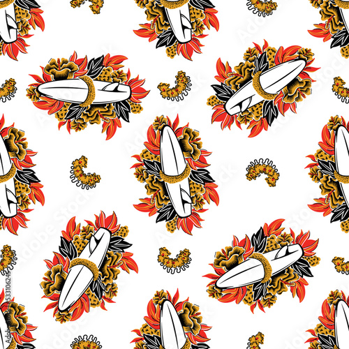 Tropical summer vector seamless background