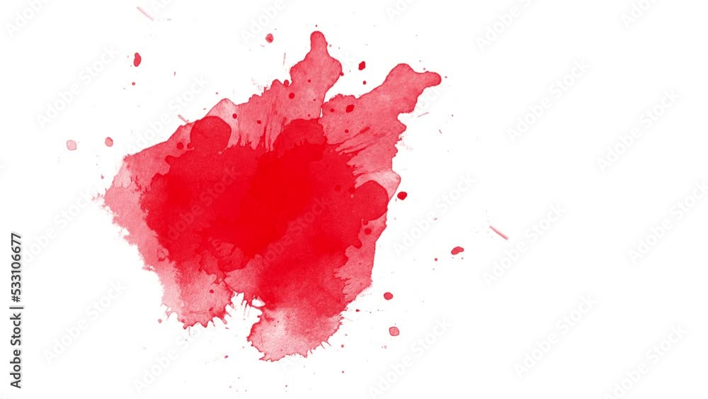 Red Ink brush stroke transition. Ink splash. Abstract ink brush blot ...