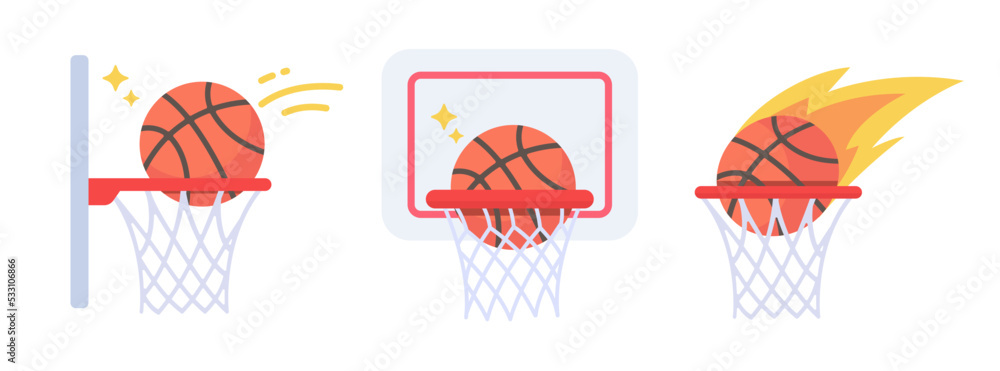A basketball that is thrown into the basket in a sport Stock Vector Adobe Stock