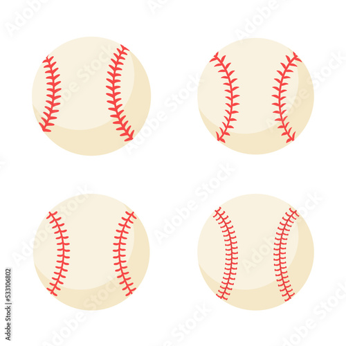 Leather baseball with red stitched seams. Popular softball tournaments.
