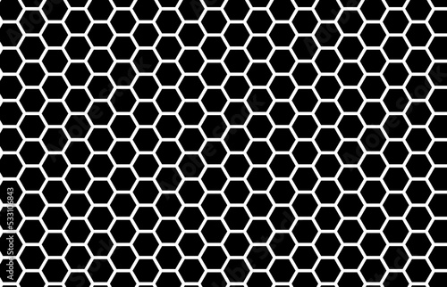 black hexagon pattern with white background 