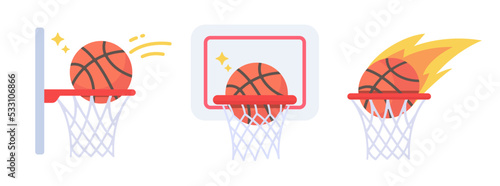 A basketball that is thrown into the basket in a sport