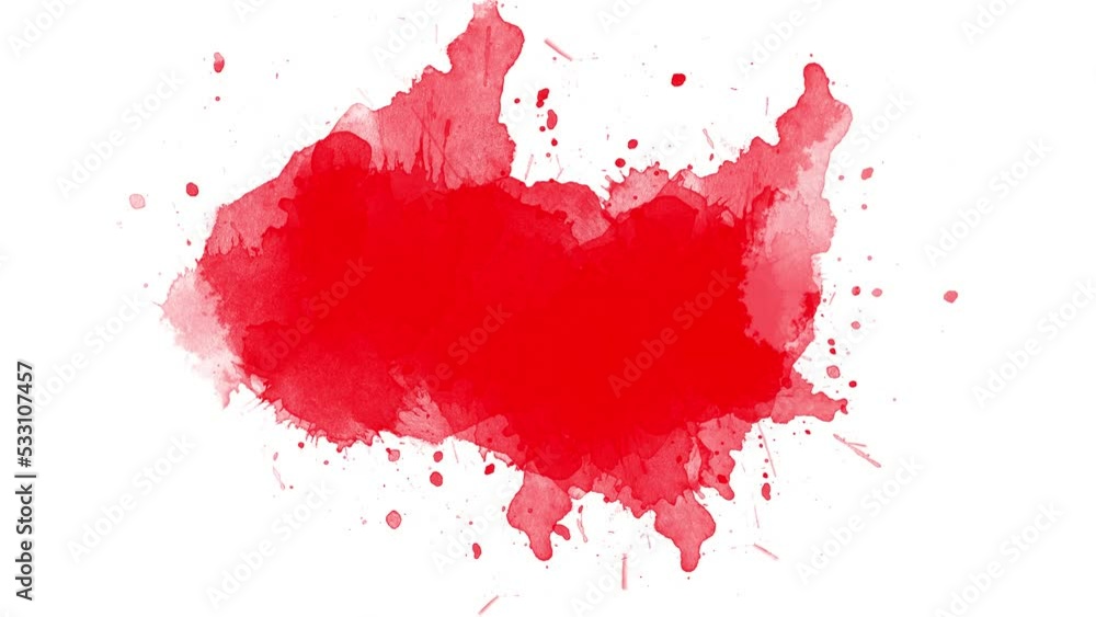 Red Ink brush stroke transition. Ink splash. Abstract ink brush blot ...
