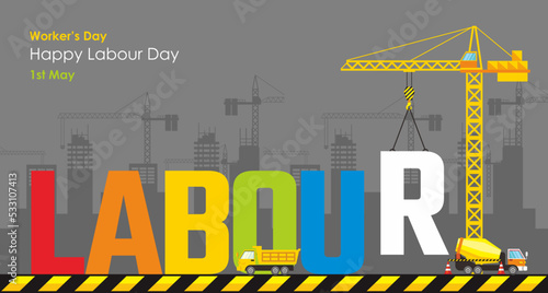 Happy labor day background illustration design. Banner and greeting card design.