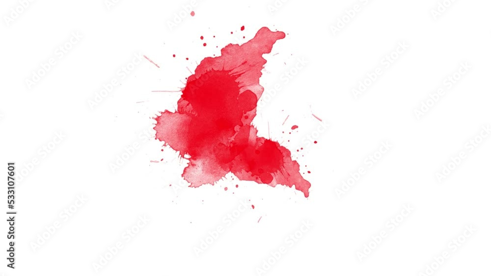 Red Ink brush stroke transition. Ink splash. Abstract ink brush blot ...