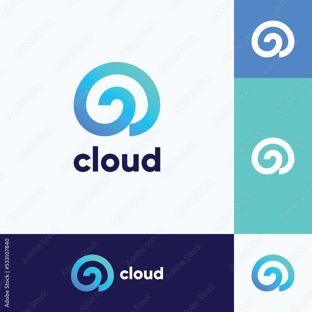 cloud logo, tech company logo