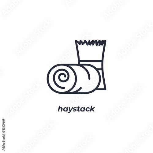 Vector sign haystack symbol is isolated on a white background. icon color editable.