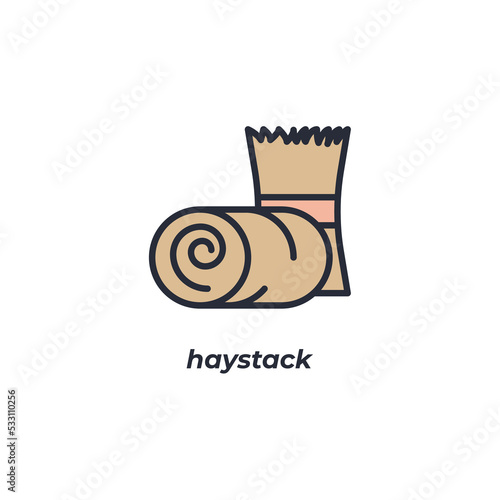 Vector sign haystack symbol is isolated on a white background. icon color editable.