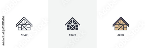 house icon. Line, solid and filled outline colorful version, outline and filled vector sign. Idea Symbol, logo illustration. Vector graphics