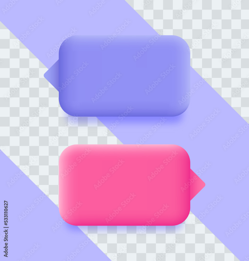 Set of 3D speech bubble icons. Minimal blank 3d chat boxes sign. 3d vector illustration. Set of 3D speech bubble icons. Minimal blank 3d chat boxes sign. 3d vector illustration.