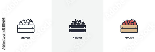 harvest icon. Line, solid and filled outline colorful version, outline and filled vector sign. Idea Symbol, logo illustration. Vector graphics