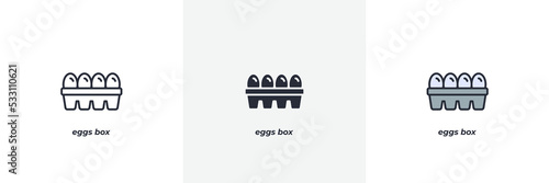 eggs box icon. Line, solid and filled outline colorful version, outline and filled vector sign. Idea Symbol, logo illustration. Vector graphics