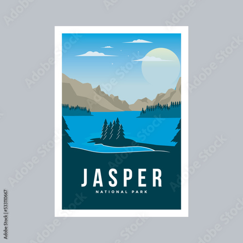 Jasper National Park poster illustration. photo