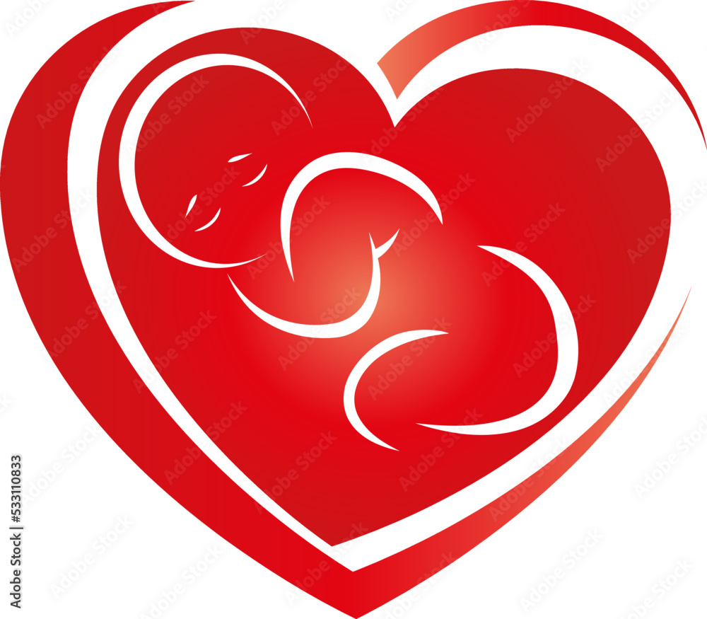 Herz und Kleinkind, Kind, Baby, Hebamme, Frauenarzt, Kinderarzt Logo
