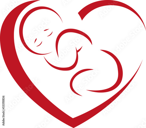 Herz und Kleinkind, Kind, Baby, Hebamme, Kinderarzt Logo