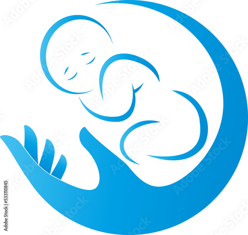 Hand und Kleinkind, Kind, Baby, Hebamme, Kinderarzt Logo