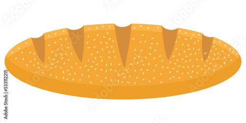 Bread loaf or bread roll flat vector color icon for food apps and websites
