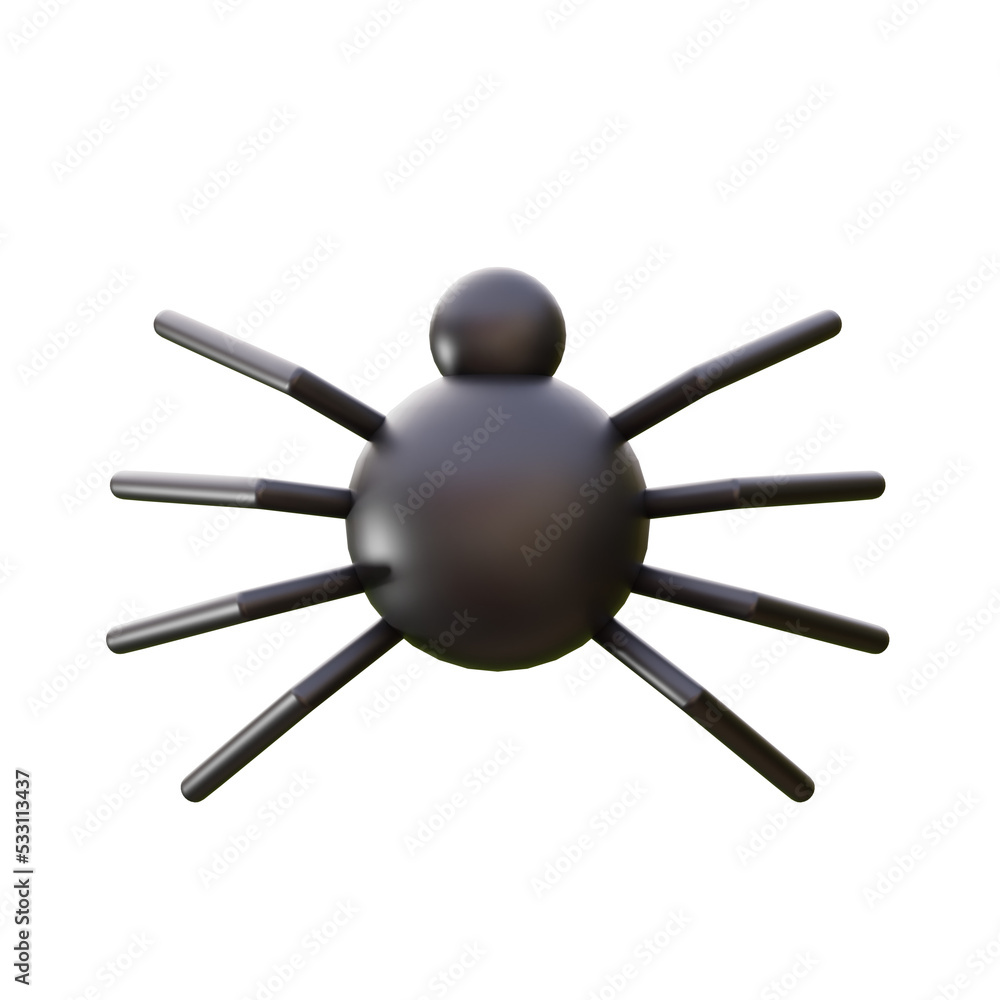 spider of Halloween Day isolated white background,3d rendering spider of Halloween Day isolated white background,3d rendering