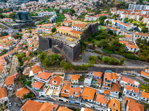 Funchal Aerial View. Funchal is the Capital and Largest City of Madeira Island  Portugal. Europe.