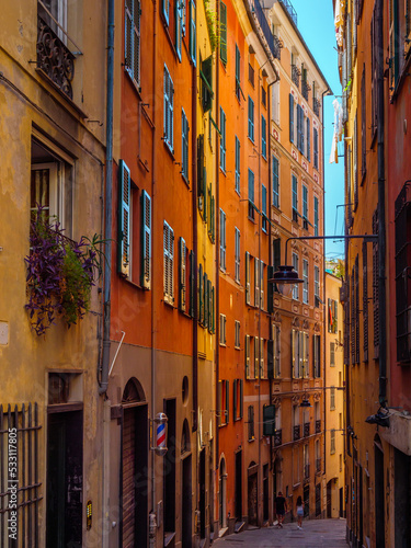 Genoa city sights with architecture