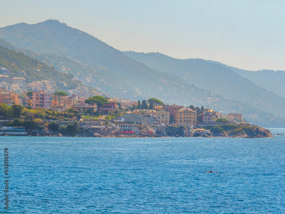 Fototapeta premium Genoa beach with sights