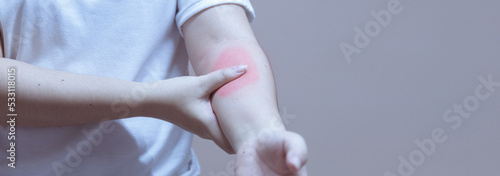 Women suffering from pain in arm oe wrist at home