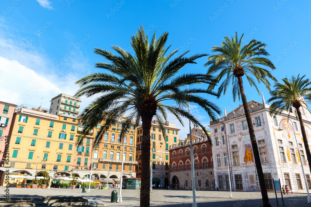 Fototapeta premium Genoa city sights with architecture