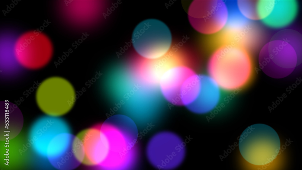 Colorful circles with bokeh background illustration