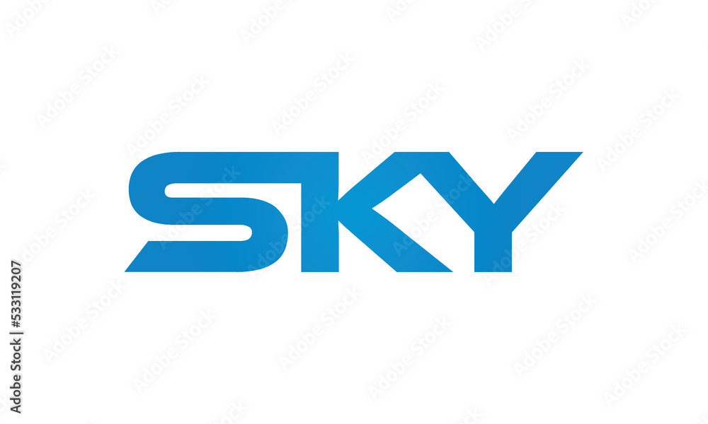 SKY monogram linked letters, creative typography logo icon SKY monogram linked letters, creative typography logo icon