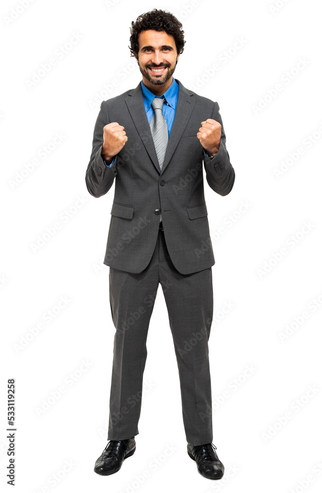 Successful businessman isolated on white, full length portrait Successful businessman isolated on white, full length portrait